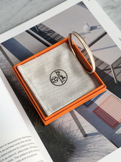 Hermès | Extra Fin Uni 極細手環 奶油色拼玫瑰金