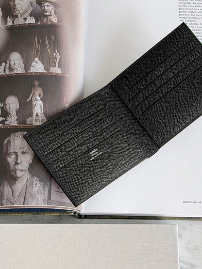 Hermès | Citizen 絲巾短夾 黑色 × 灰綠色小馬內裡