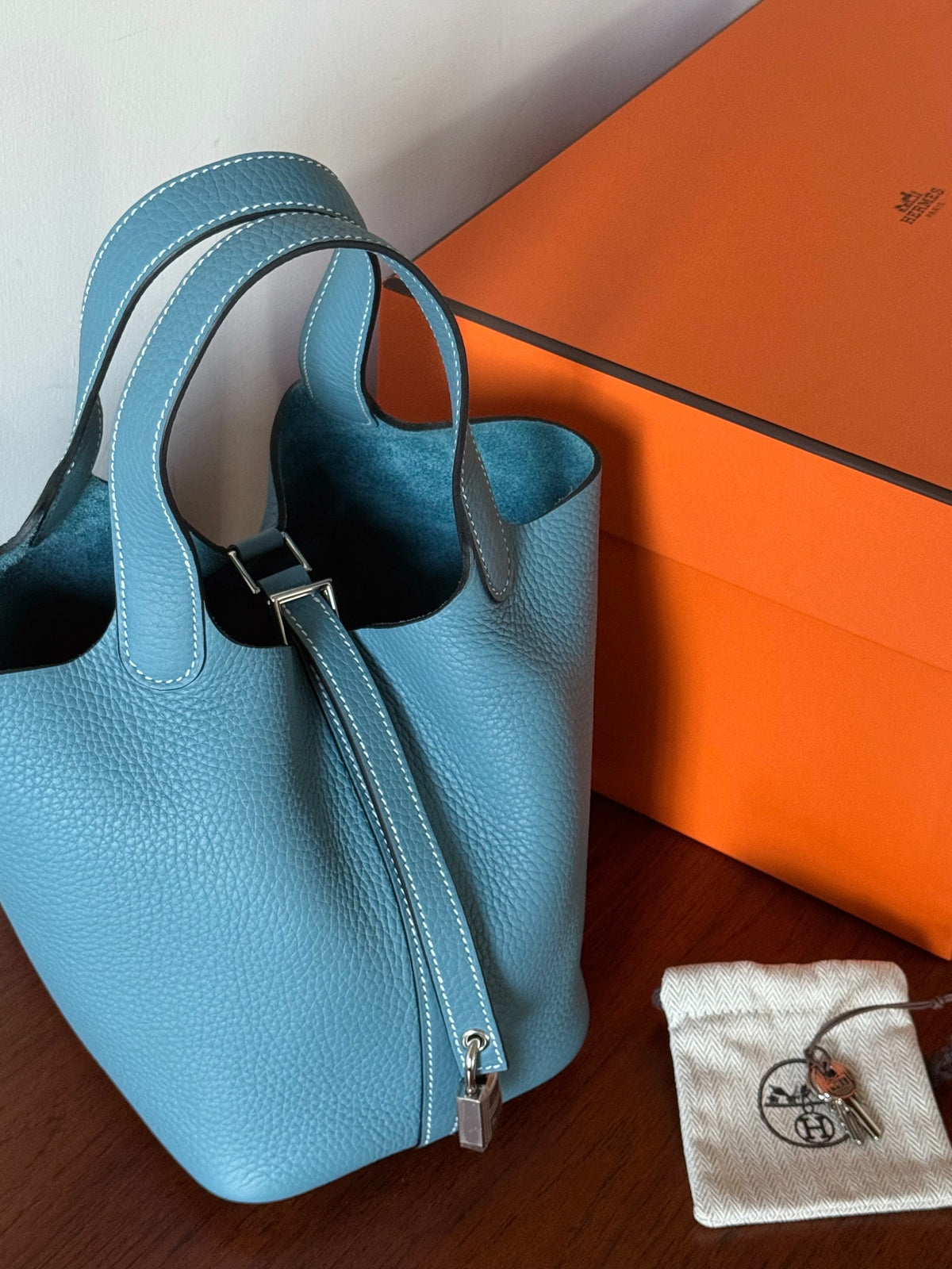 Hermès | Picotin 18 牛仔藍 銀釦