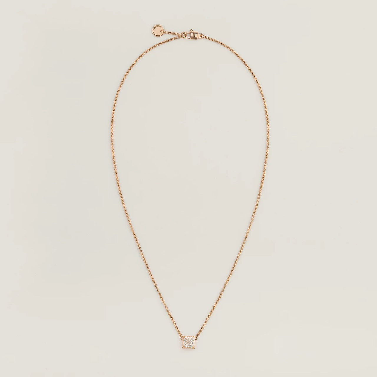 Hermès｜Clou d’H 項鍊 玫瑰金 PM