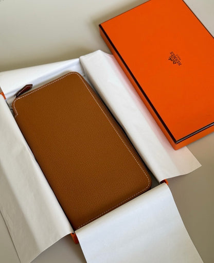Hermès | 絲巾長夾 金棕色 x 皇家馬術內裡