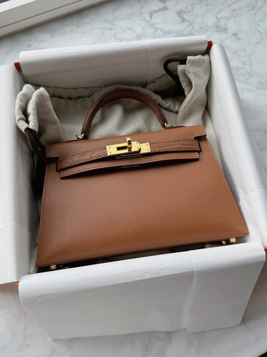 Hermès Mini Kelly 2 Touch 金棕金釦