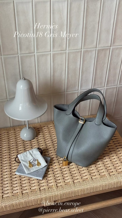 <NS - 全新閒置品> Hermès | Picotin 18 積雨雲灰 金釦
